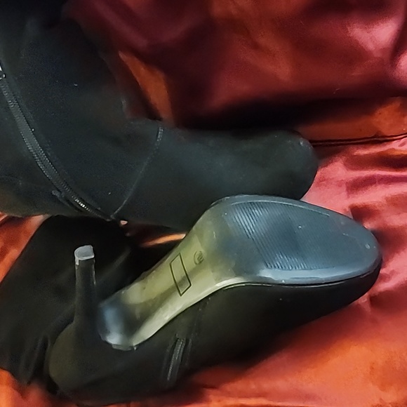 Suede Slouched high heel boots - Picture 2 of 4
